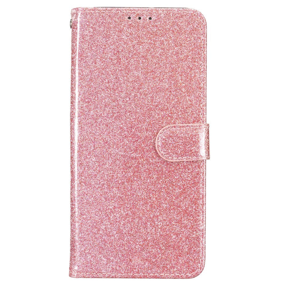 EIDERWOOD Samsung Galaxy A36 (5G) Flip-deksel i lær m. Veske & stropp - Glitter - Rose gull