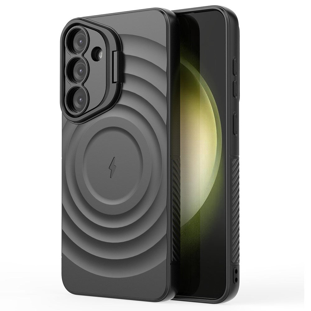 Samsung Galaxy S25+ (Plus) - EIDERWOOD Fleksibelt Plastik Cover m. Tekstur & Kickstand - Sort