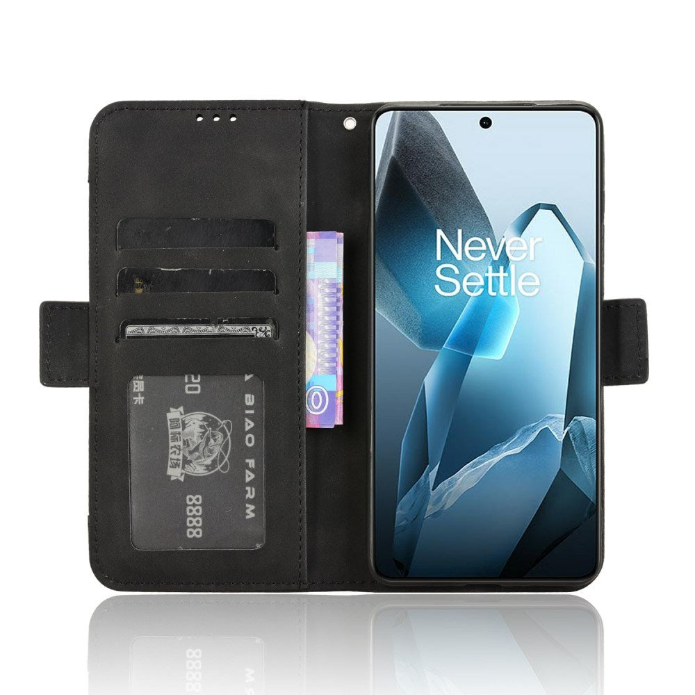 EIDERWOOD OnePlus 13 Kunstlæder Flip Case m. Ståfunktion & Ekstra Kortholder - Sort
