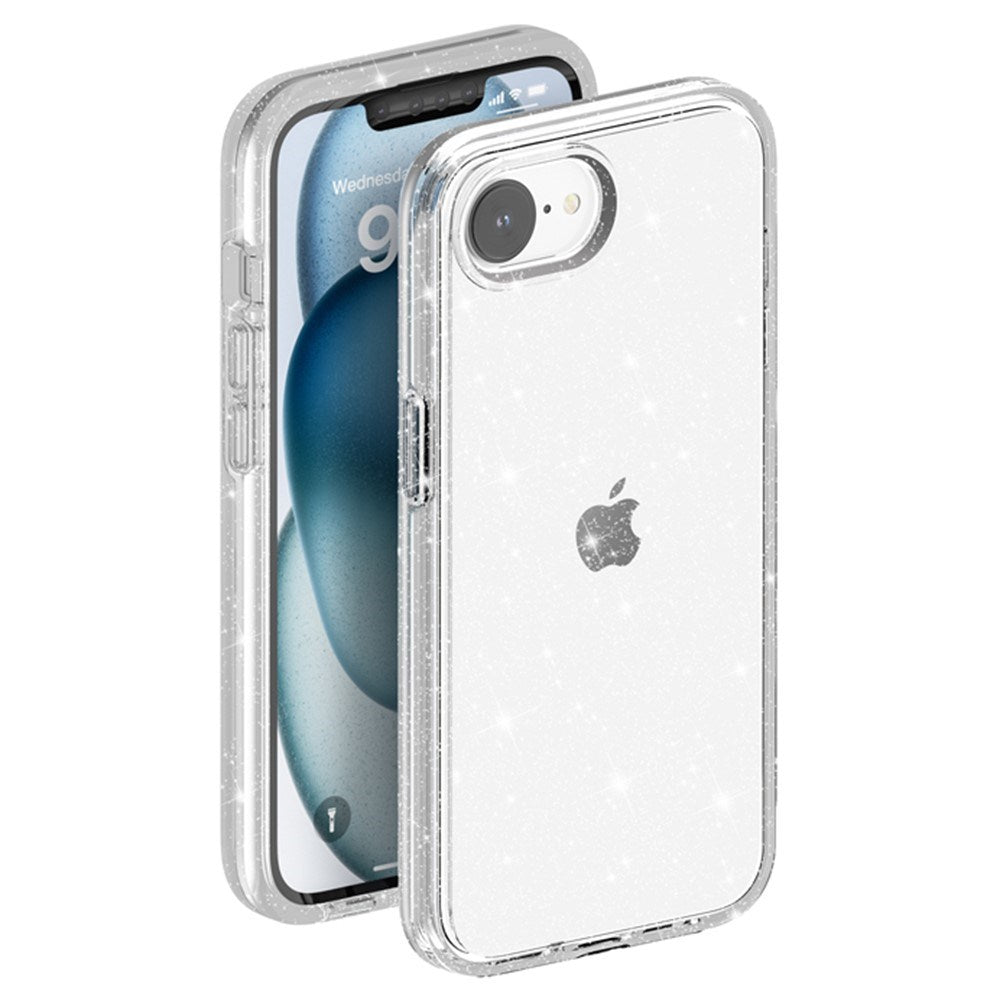 iPhone 16e - EIDERWOOD Hybrid Glitter Plastik Cover - MagSafe Kompatibel - Hvid