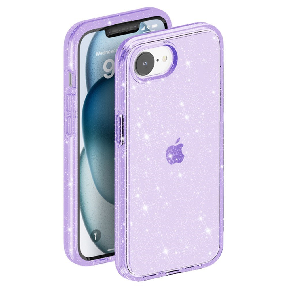 iPhone 16e - EIDERWOOD Hybrid Glitter Plastik Cover - MagSafe Kompatibel - Lilla