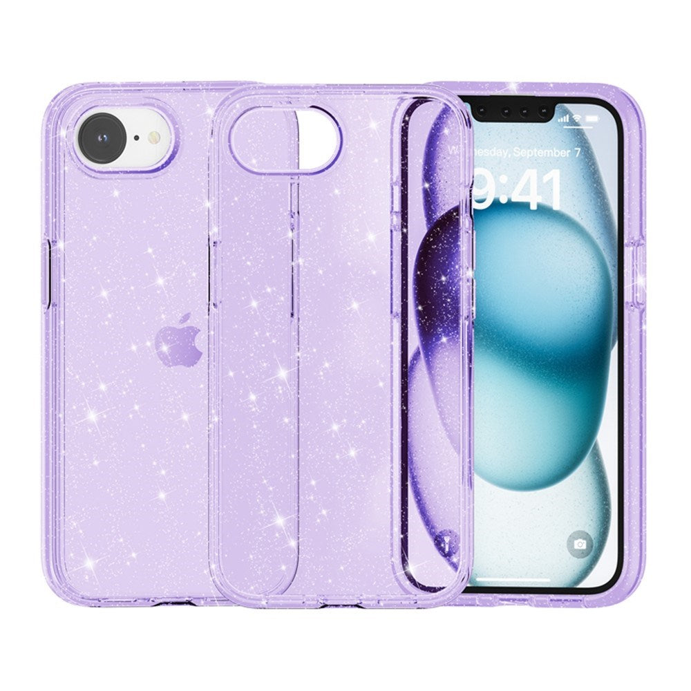 iPhone 16e - EIDERWOOD Hybrid Glitter Plastik Cover - MagSafe Kompatibel - Lilla