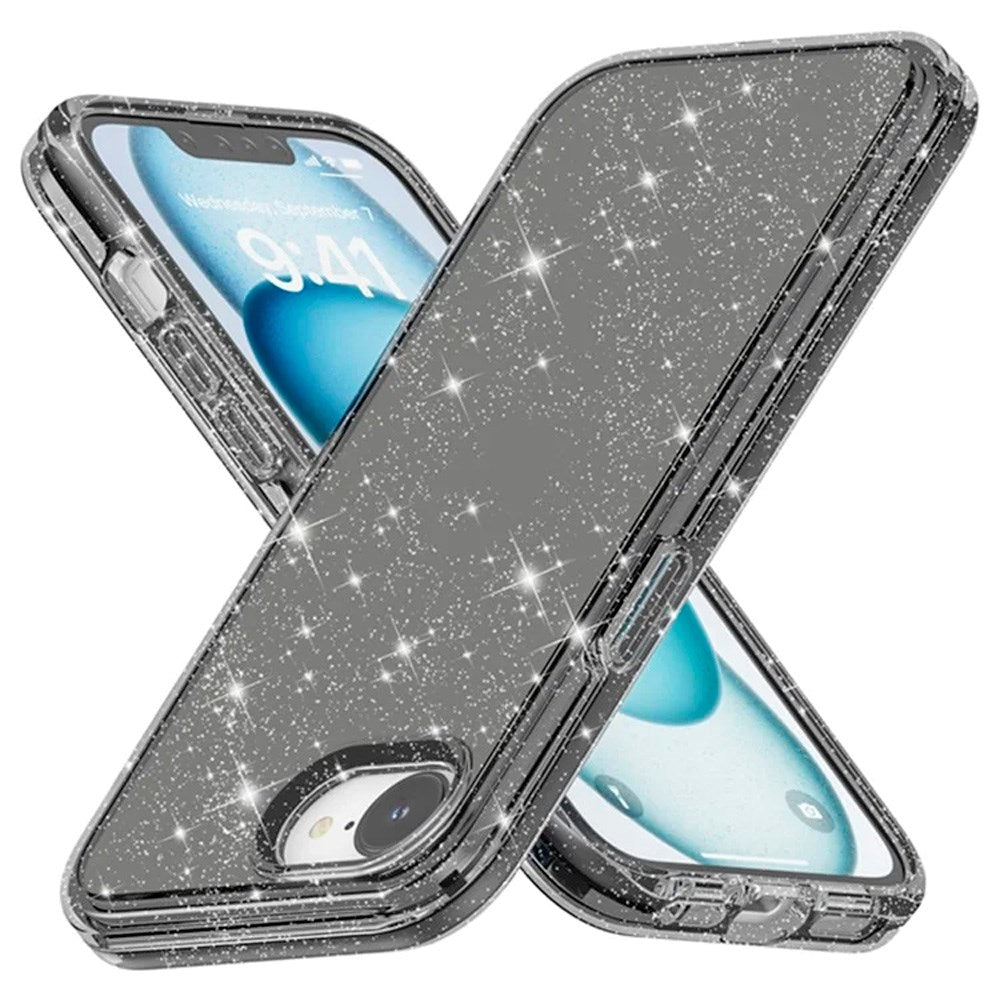 iPhone 16e - EIDERWOOD Hybrid Glitter plastdeksel - MagSafe-kompatibel - Svart