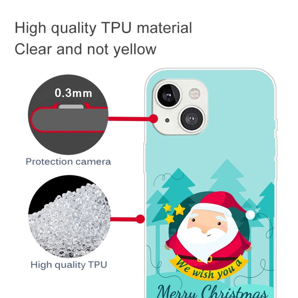 iPhone 14 TPU plast juleveske - Julenissen ønsker en god jul