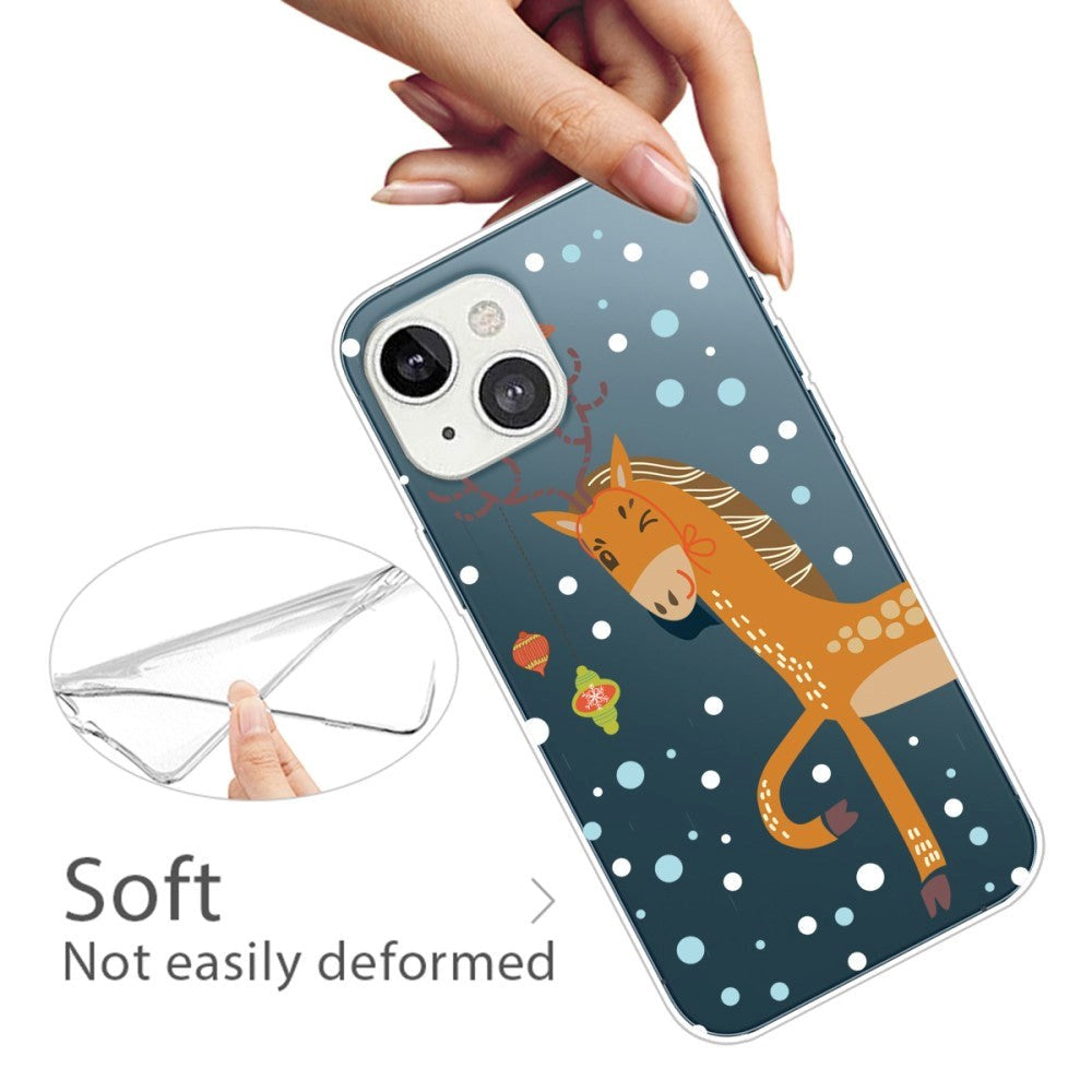 iPhone 14 Fleksibelt Julebakdeksel i plast - Reinsdyr