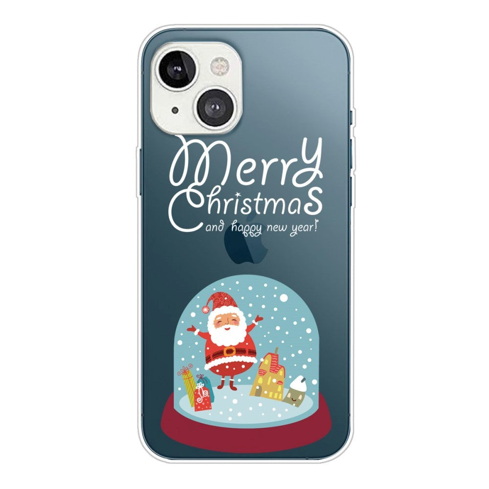 iPhone 14 fleksibelt plast julebakdeksel - Snow Globe