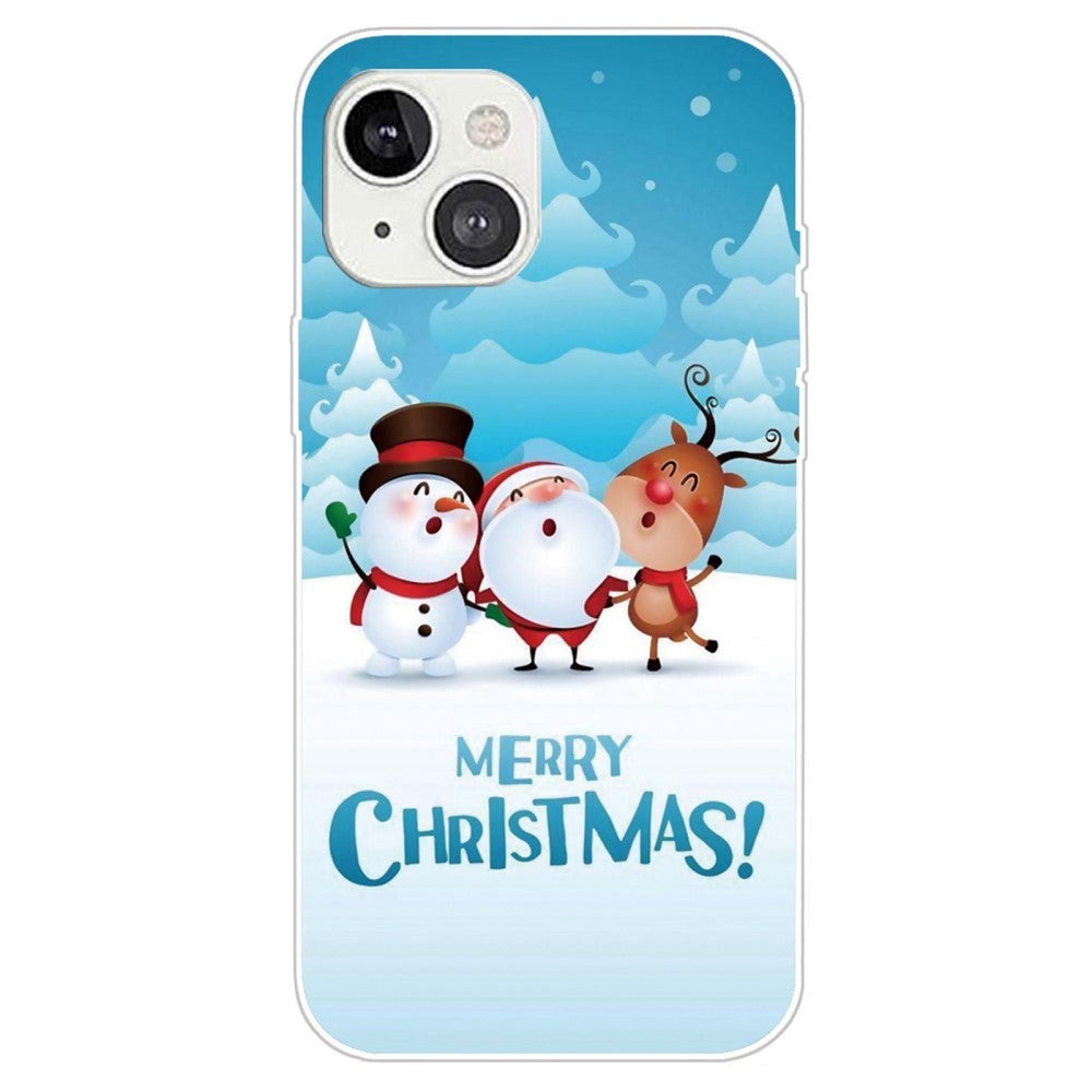 iPhone 14 Plus fleksibelt plast julebakdeksel - Friends in the Snow