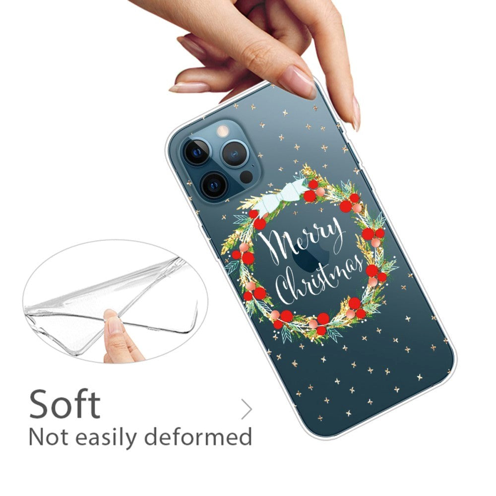 iPhone 14 Pro Max fleksibelt plast julebakdeksel - julekrans