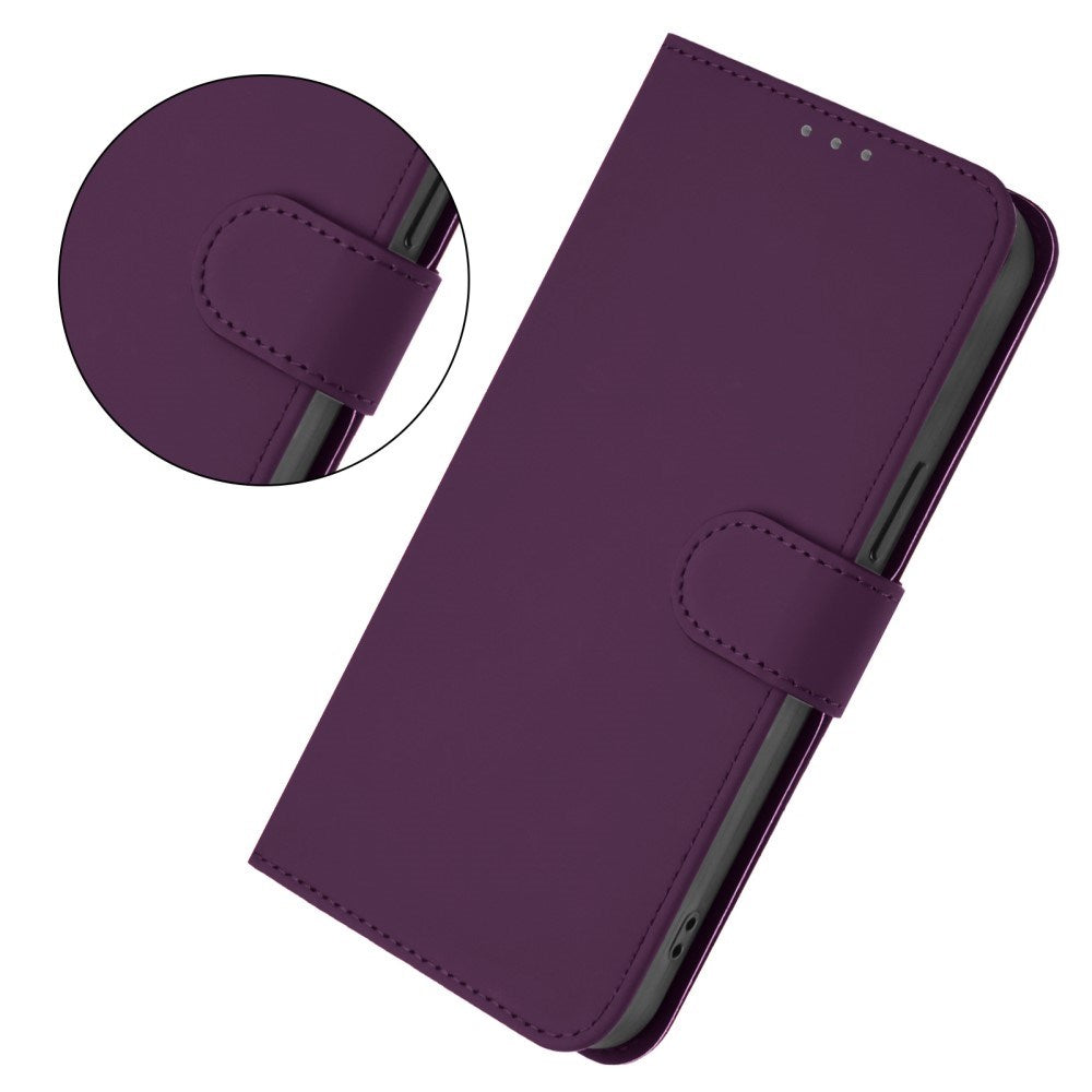 Xiaomi Redmi 14C - EIDERWOOD Faux Leather Flip Cover m. Kortholder og stativfunksjon - Mørk lilla