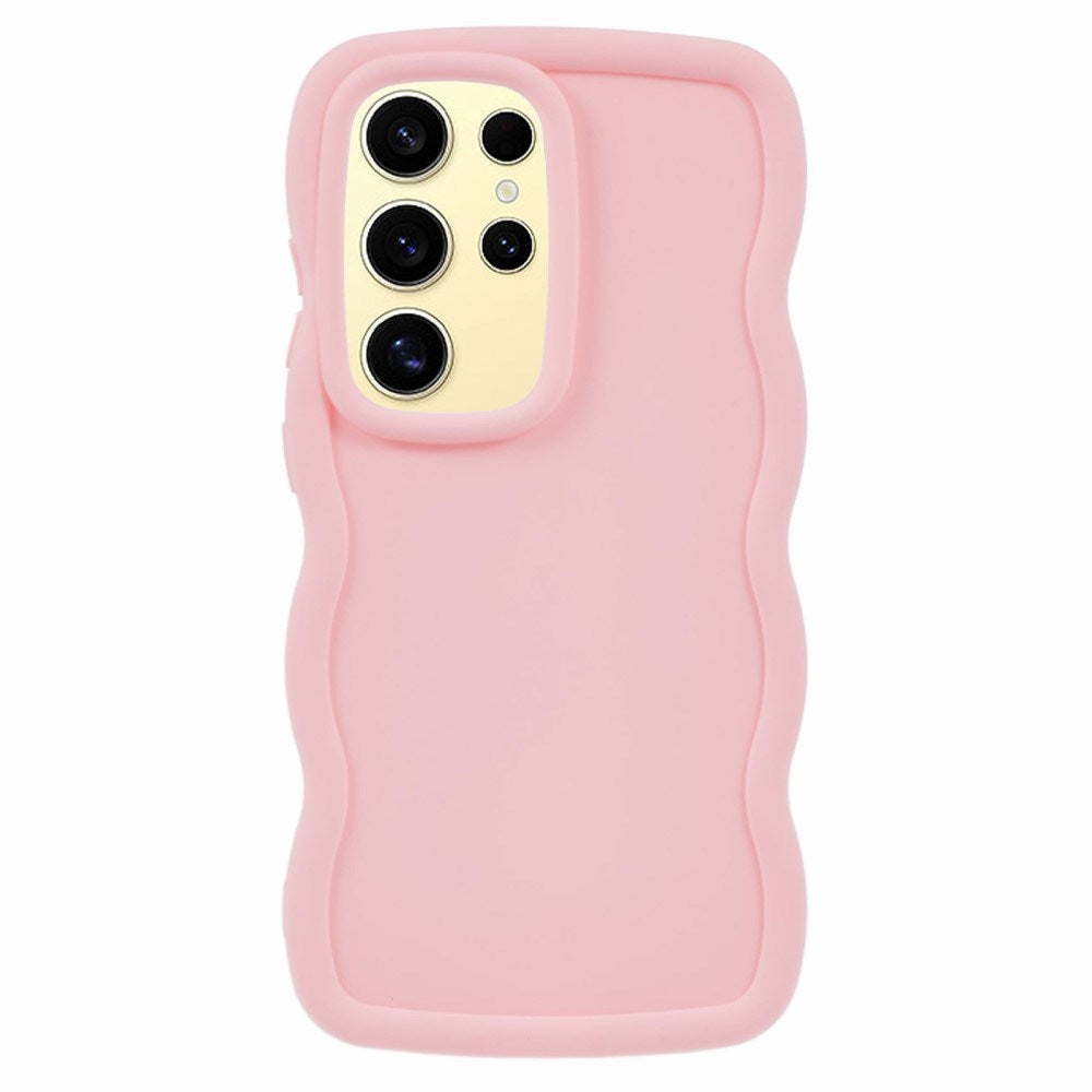 EIDERWOOD Samsung Galaxy S25 Ultra fleksibelt plastdeksel med Wave Design - Rosa