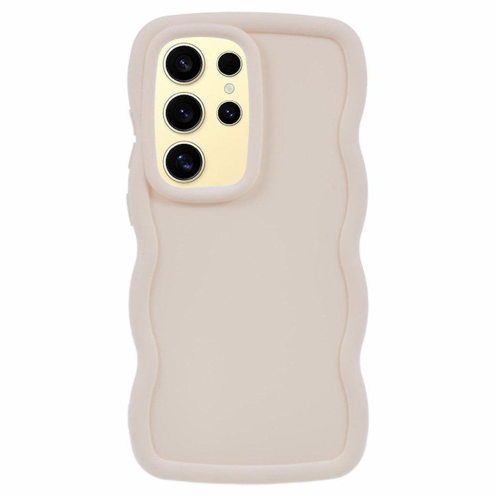 EIDERWOOD Samsung Galaxy S25 Ultra fleksibelt plastdeksel med Wave Design - Beige