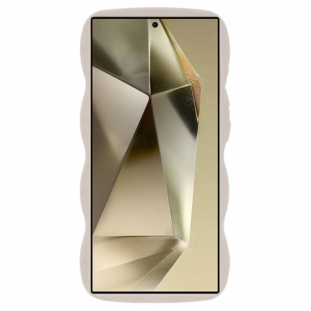 EIDERWOOD Samsung Galaxy S25 Ultra fleksibelt plastdeksel med Wave Design - Beige