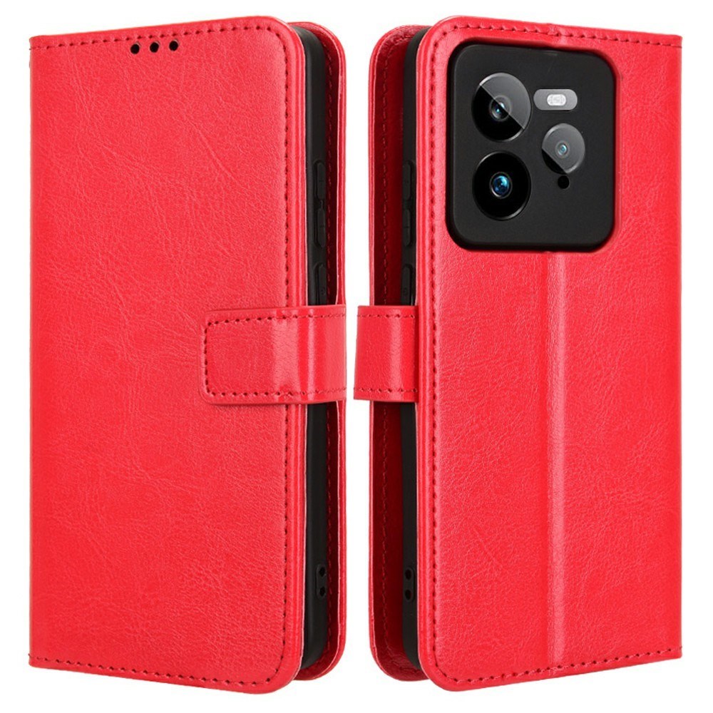 Realme GT 7 Pro (5G) - EIDERWOOD Faux Leather Flip Cover m. Stropp - Rød