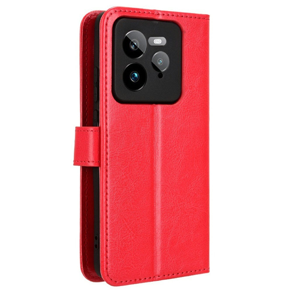 Realme GT 7 Pro (5G) - EIDERWOOD Faux Leather Flip Cover m. Stropp - Rød