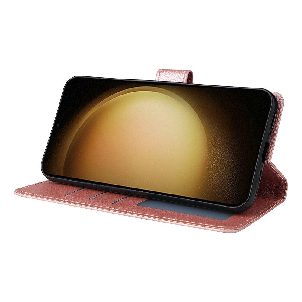 EIDERWOOD Samsung Galaxy S25+ (Plus) / S24+ (Plus) Kunstlæder Flip Cover m. Pung og Strop - Rose Gold