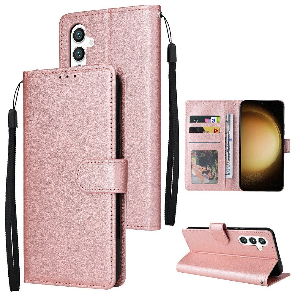 EIDERWOOD Samsung Galaxy S25+ (Plus) / S24+ (Plus) Kunstlæder Flip Cover m. Pung og Strop - Rose Gold