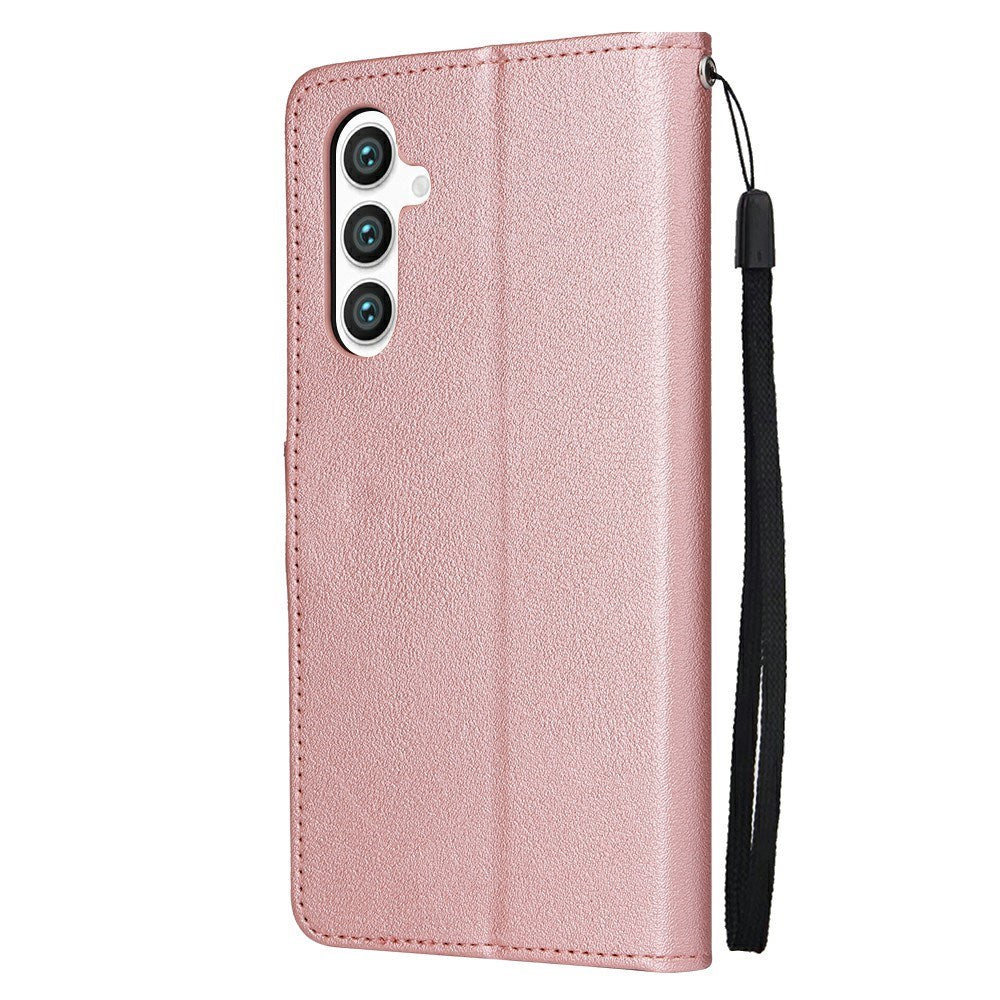 EIDERWOOD Samsung Galaxy S25+ (Plus) / S24+ (Plus) Kunstlæder Flip Cover m. Pung og Strop - Rose Gold