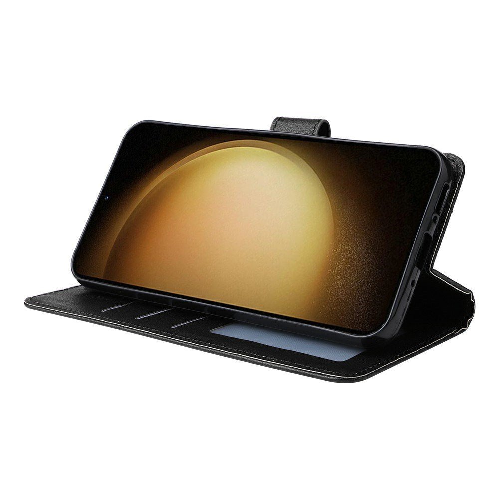 EIDERWOOD Samsung Galaxy S25+ (Plus) / S24+ (Plus) Kunstlæder Flip Cover m. Pung og Strop - Sort