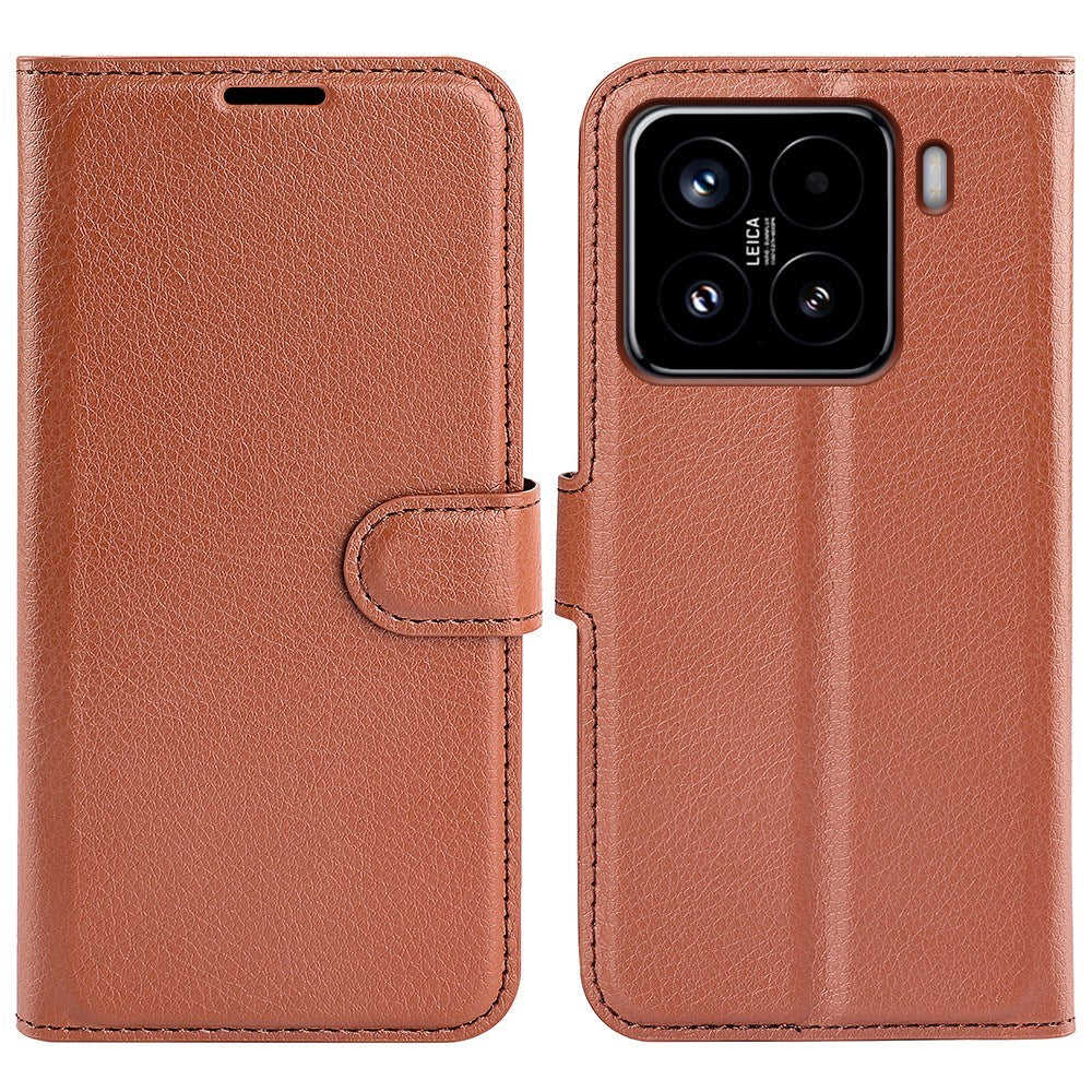 Xiaomi 15 - EIDERWOOD Faux Leather Flip Cover m. Kortholder og stativfunksjon - brun