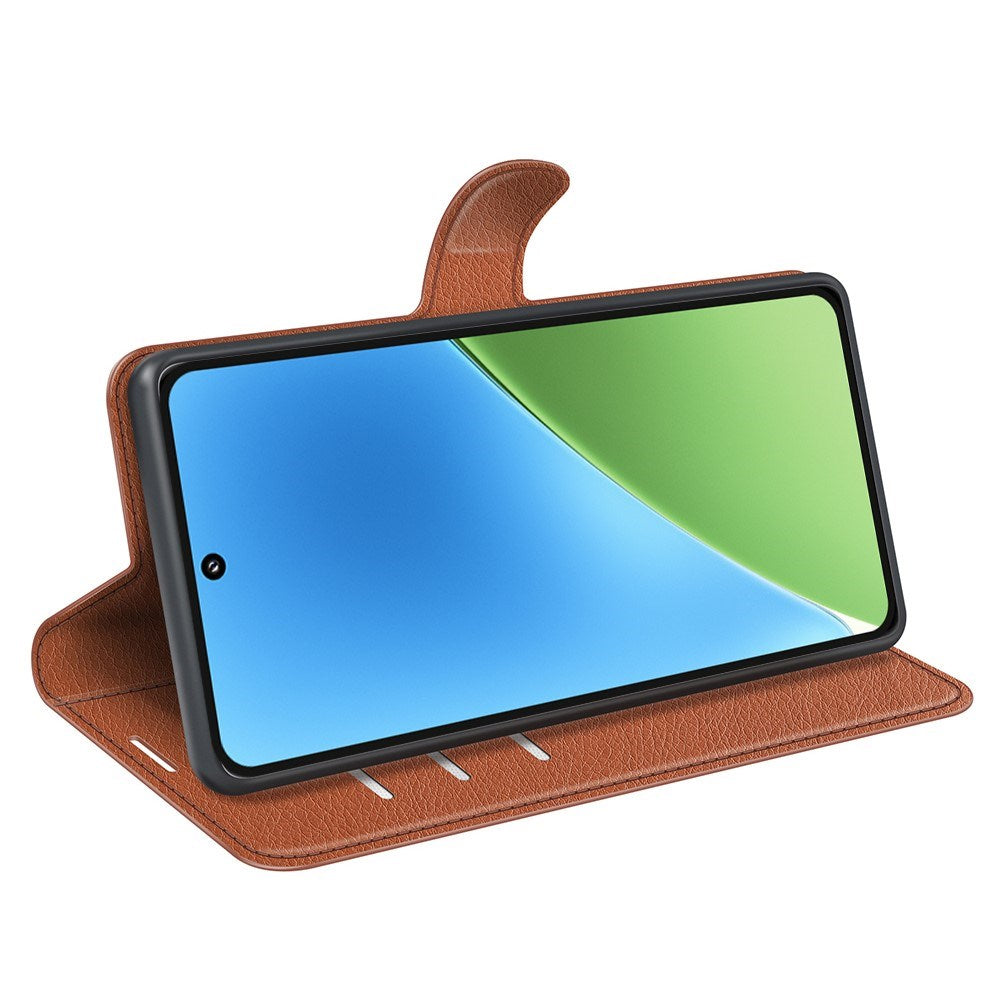 Xiaomi 15 - EIDERWOOD Faux Leather Flip Cover m. Kortholder og stativfunksjon - brun