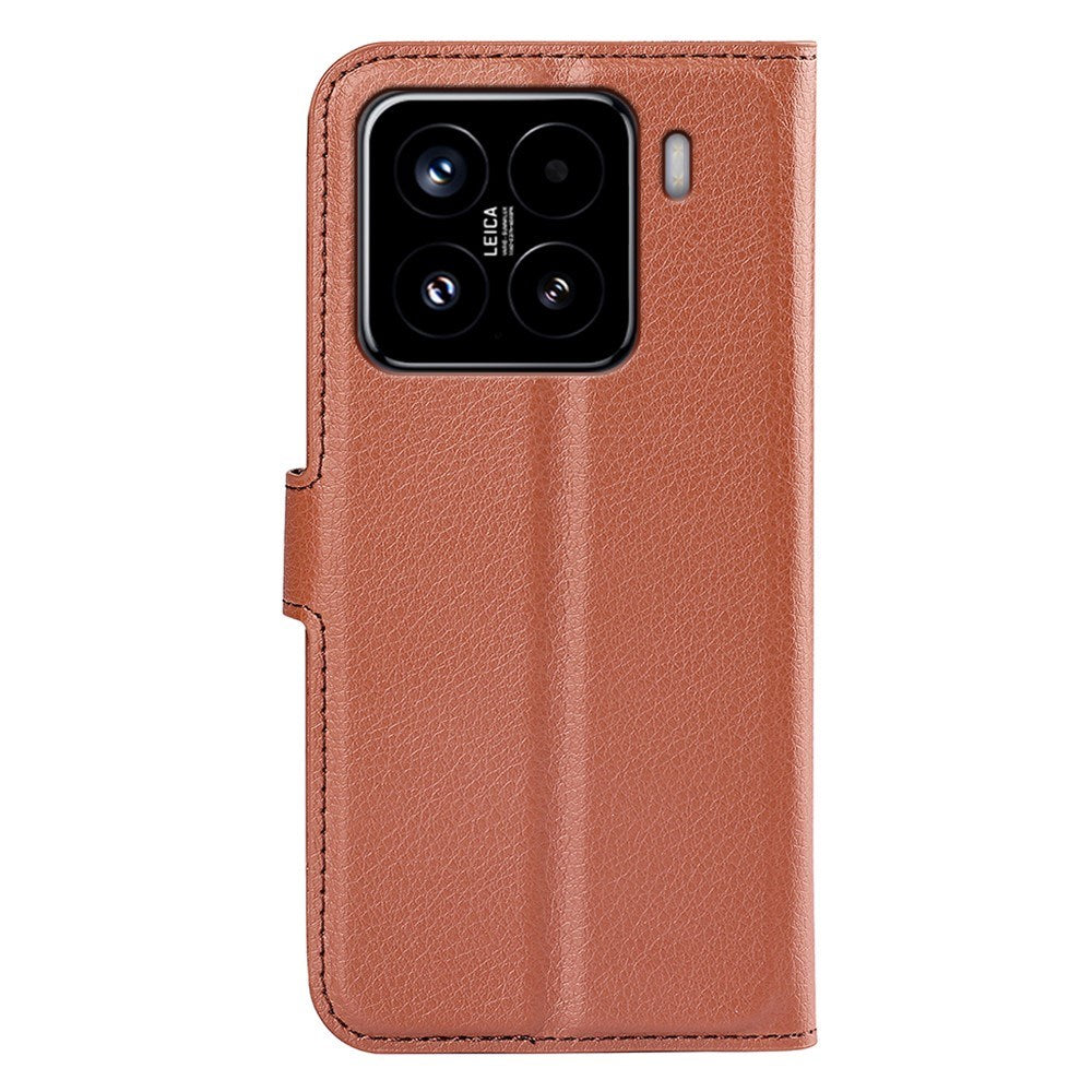 Xiaomi 15 - EIDERWOOD Faux Leather Flip Cover m. Kortholder og stativfunksjon - brun