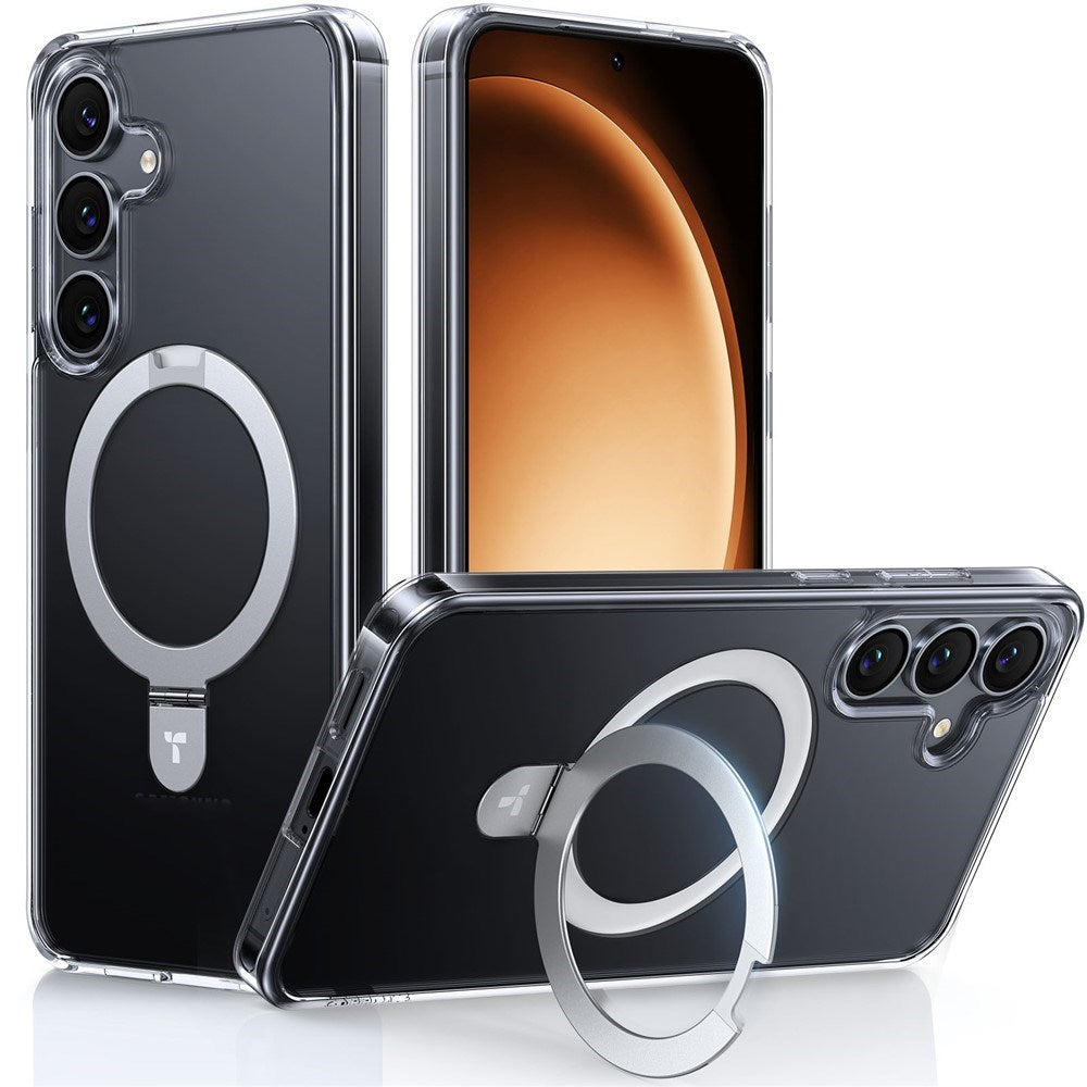 Samsung Galaxy S25 - TORRAS Guardian Ostand Hybrid Cover - Kickstand - MagSafe Kompatibel - Gennemsigtig