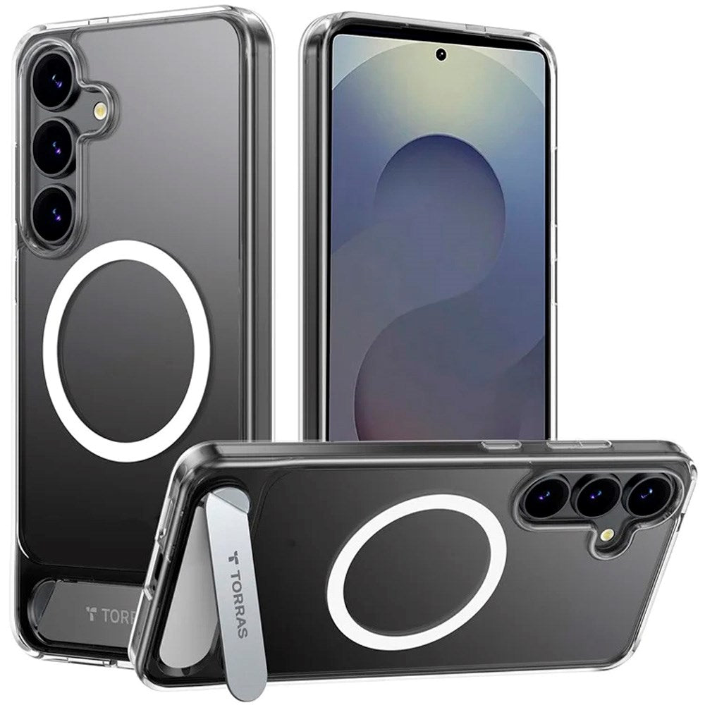 Samsung Galaxy S25+ (Plus) - TORRAS Hybrid Deksel m. Stativfunksjon - MagSafe-kompatibel - Gjennomsiktig