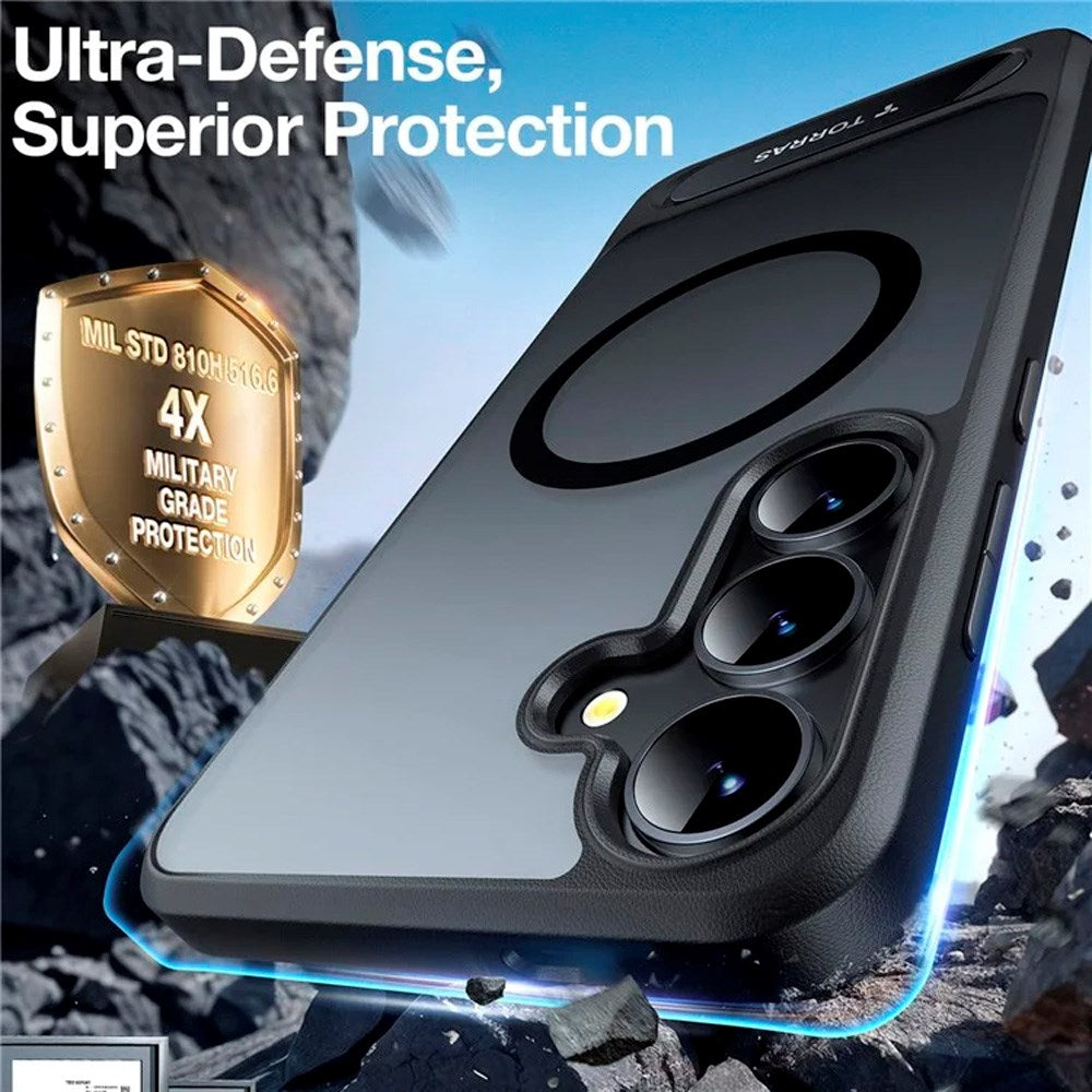 Samsung Galaxy S25 - TORRAS Hybrid Deksel m. Ståfunksjon - MagSafe-kompatibel - Svart