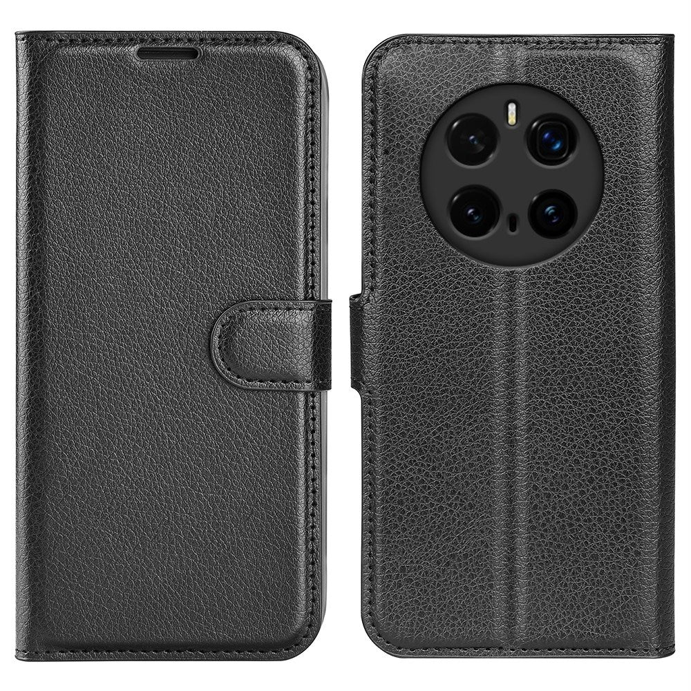 Honor Magic7 Pro - EIDERWOOD Faux Leather Flip Cover m. Kortholder og stativfunksjon - svart