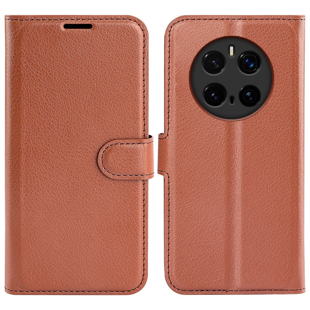 Honor Magic7 Pro - EIDERWOOD Faux Leather Flip Cover m. Kortholder og stativfunksjon - brun