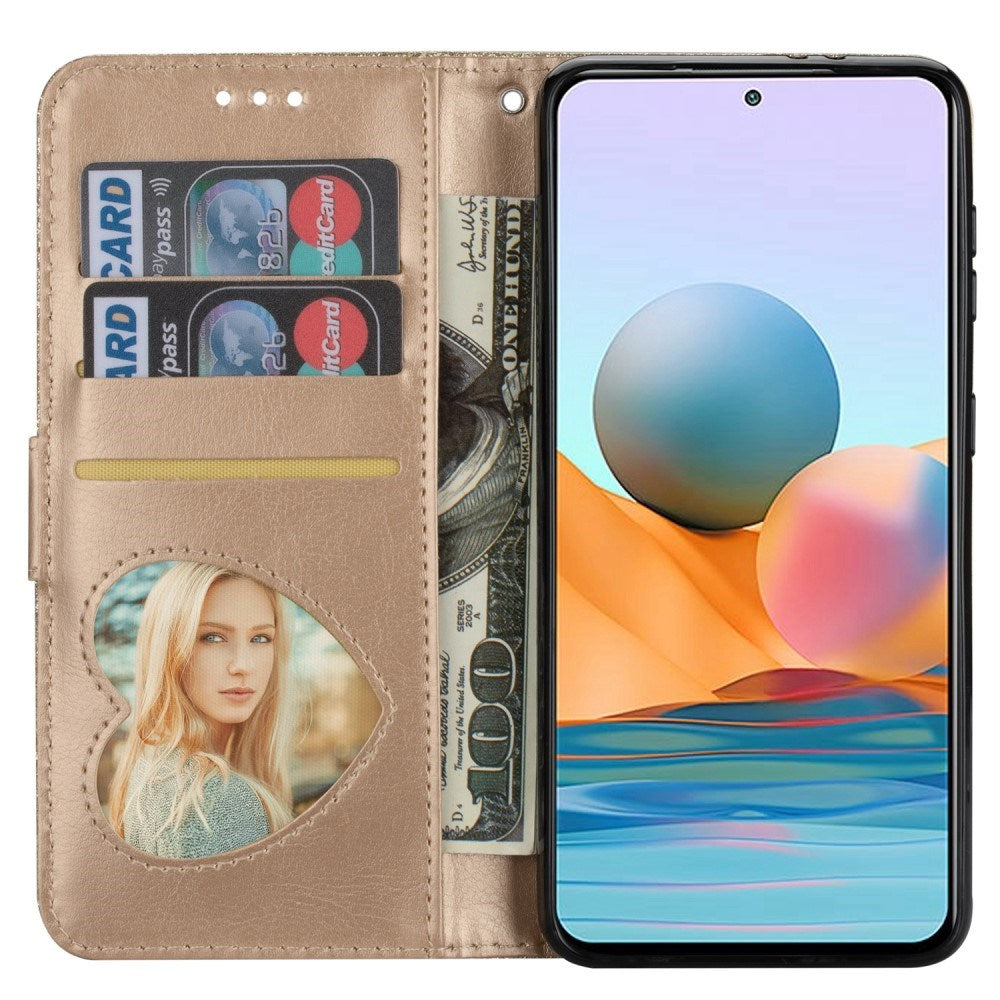 Samsung Galaxy A56 (5G) - EIDERWOOD - Glimmer Flip Cover m. Glidelåslomme og stativfunksjon - Gull