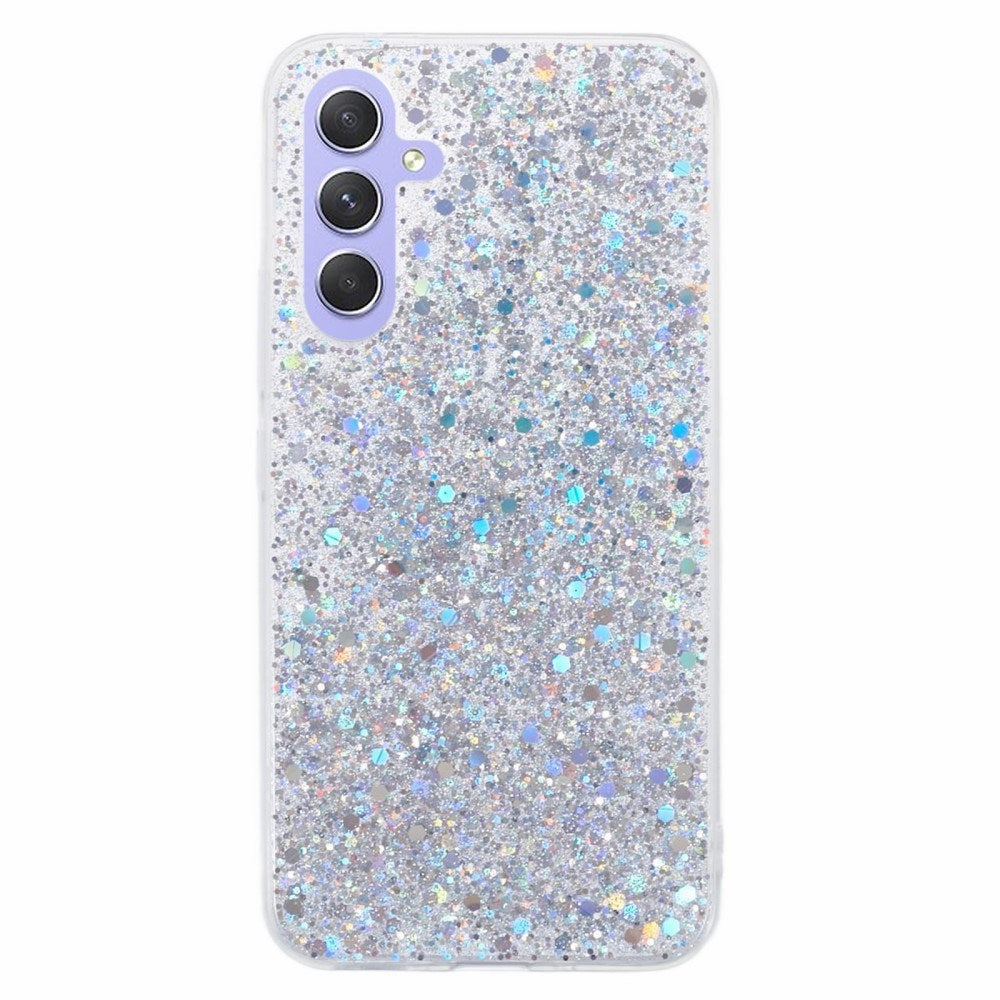 Samsung Galaxy A26 (5G) - EIDERWOOD fleksibelt plastdeksel m. Glitter - Sølv