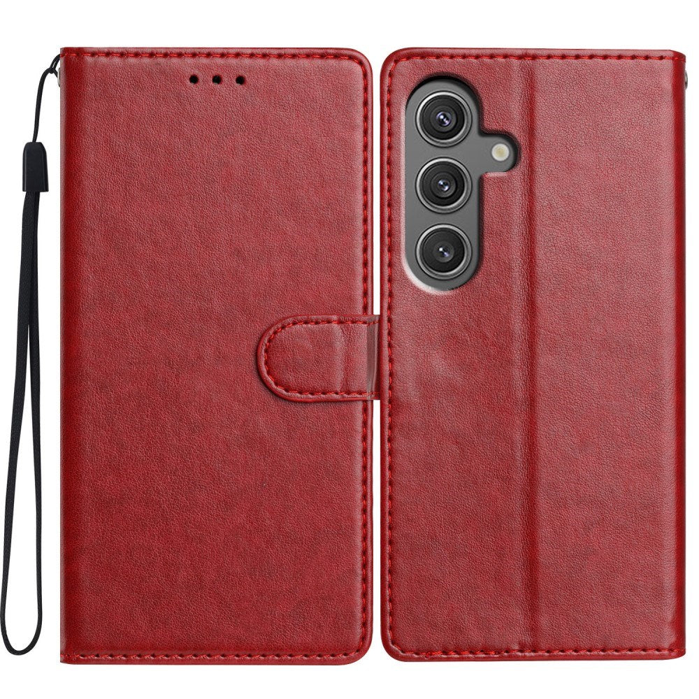 Samsung Galaxy A56 (5G) - EIDERWOOD Kunstlæder Flip Cover m. Strop - Rød