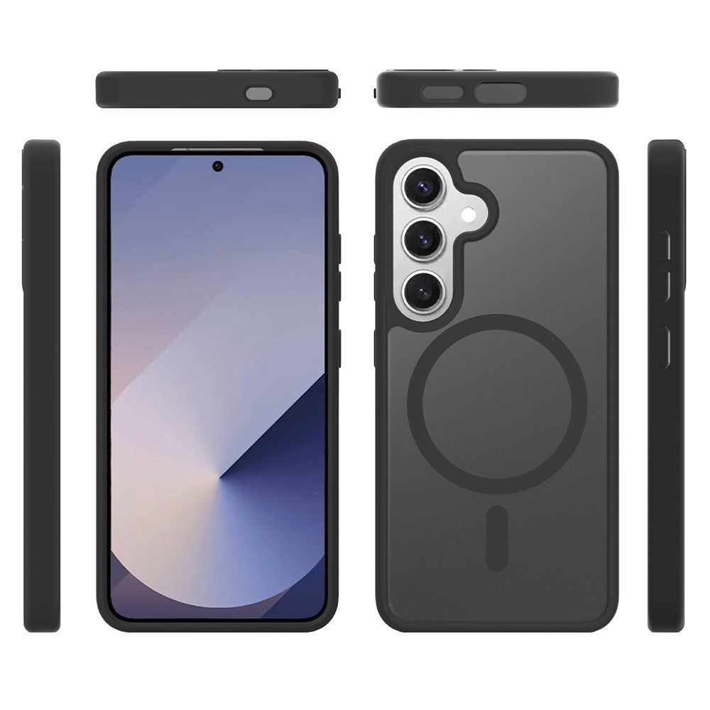 EIDERWOOD Samsung Galaxy S24 / S25 Matt Hybrid Bakdeksel - MagSafe-kompatibel - Svart / Gjennomsiktig