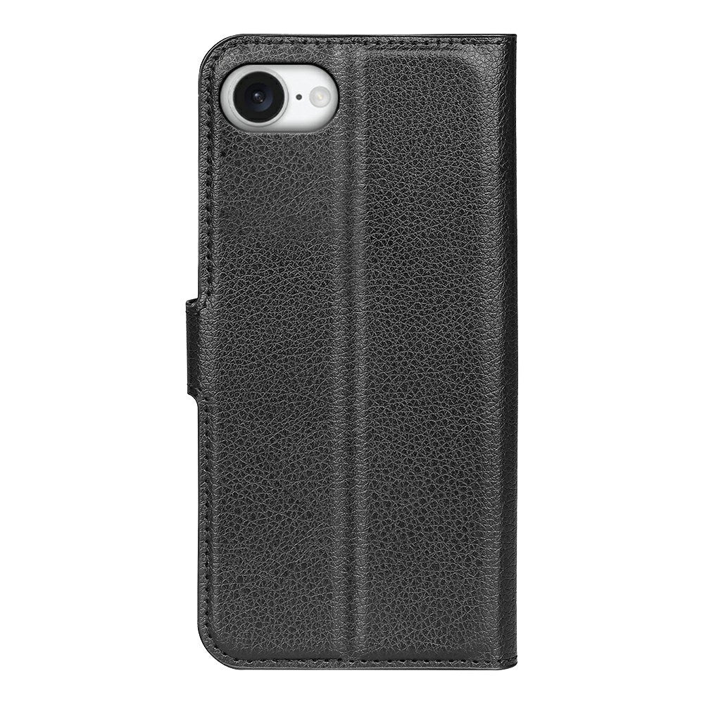 iPhone 16e - EIDERWOOD Faux Leather Flip Cover m. Kortholder og stativfunksjon - svart