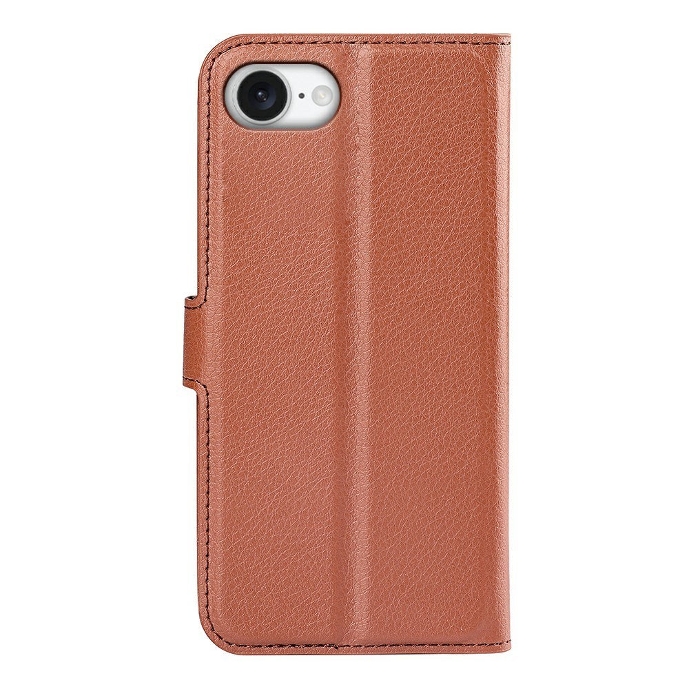 iPhone 16e - EIDERWOOD Faux Leather Flip Cover m. Kortholder og stativfunksjon - brun