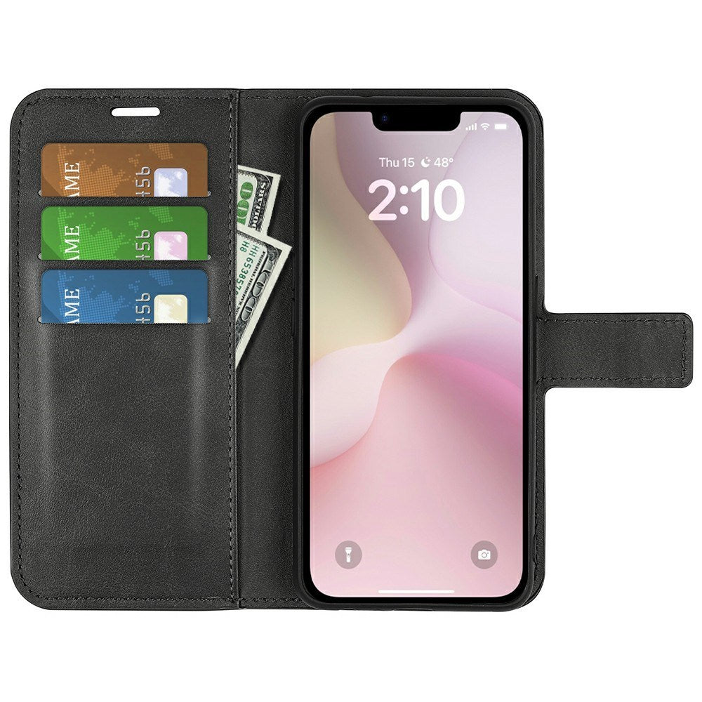 iPhone 16e - EIDERWOOD Faux Leather Flip Deksel - Svart