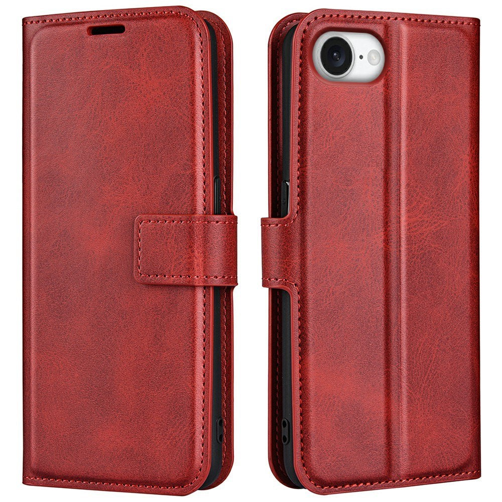 iPhone 16e - EIDERWOOD Faux Leather Flip Deksel - Rød