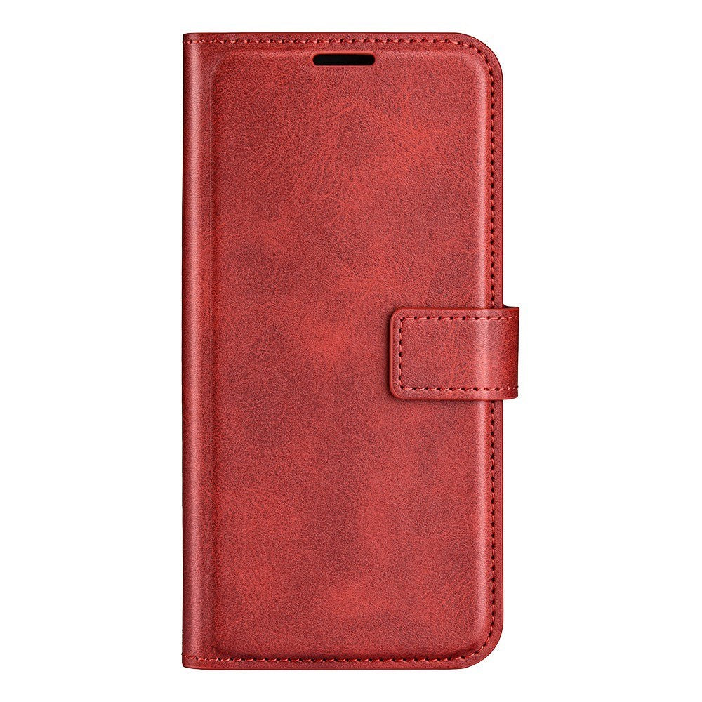 iPhone 16e - EIDERWOOD Faux Leather Flip Deksel - Rød