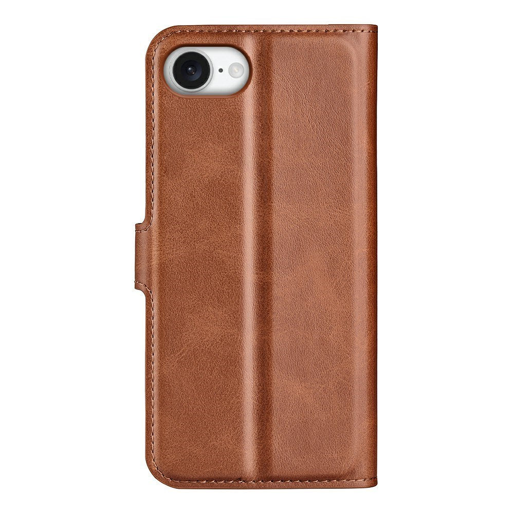iPhone 16e - EIDERWOOD Faux Leather Flip Deksel - Lysebrun