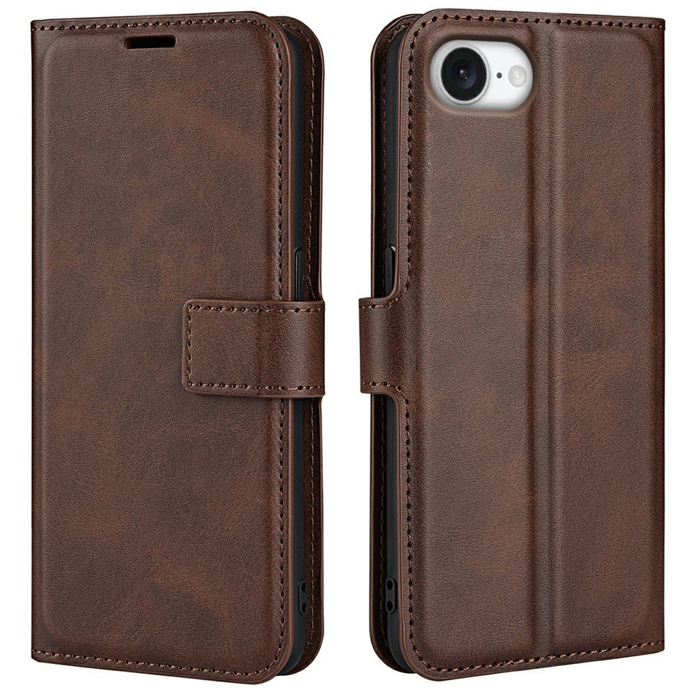 iPhone 16e - EIDERWOOD Faux Leather Flip Deksel - Brun