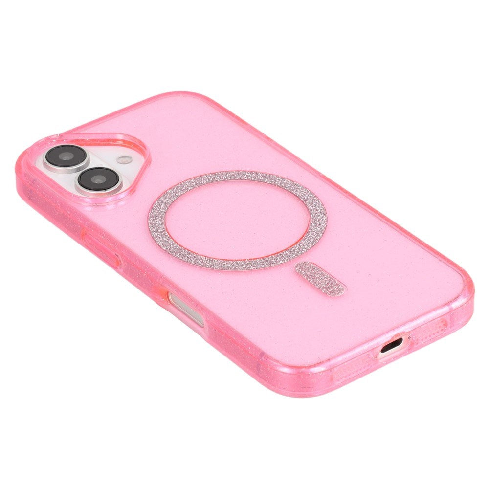 iPhone 16 Plus - EIDERWOOD Plast Glitter Deksel - MagSafe kompatibel - Rosa