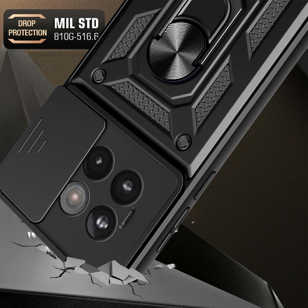 EIDERWOOD OnePlus 13R 5G-deksel med skyveknapp for kamera og støtte - gull