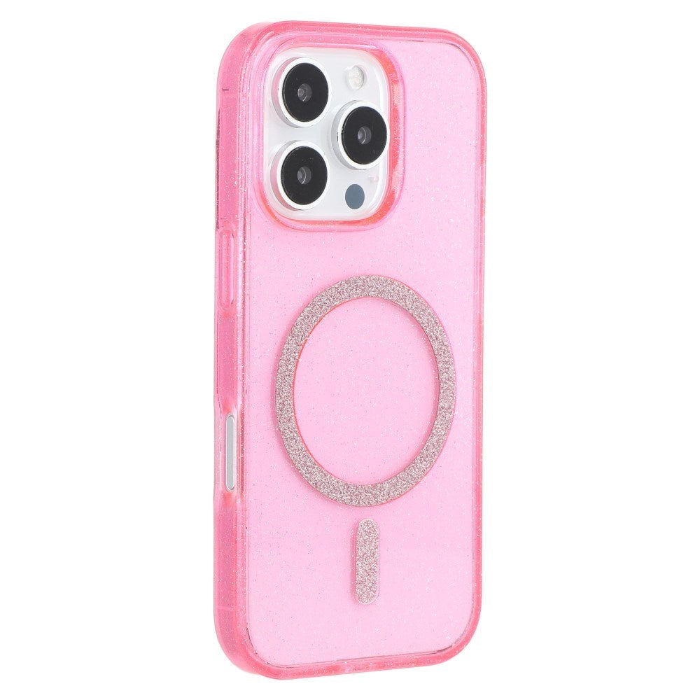 iPhone 16 Pro Max - EIDERWOOD Plast Glitter Deksel - MagSafe kompatibel - Rosa