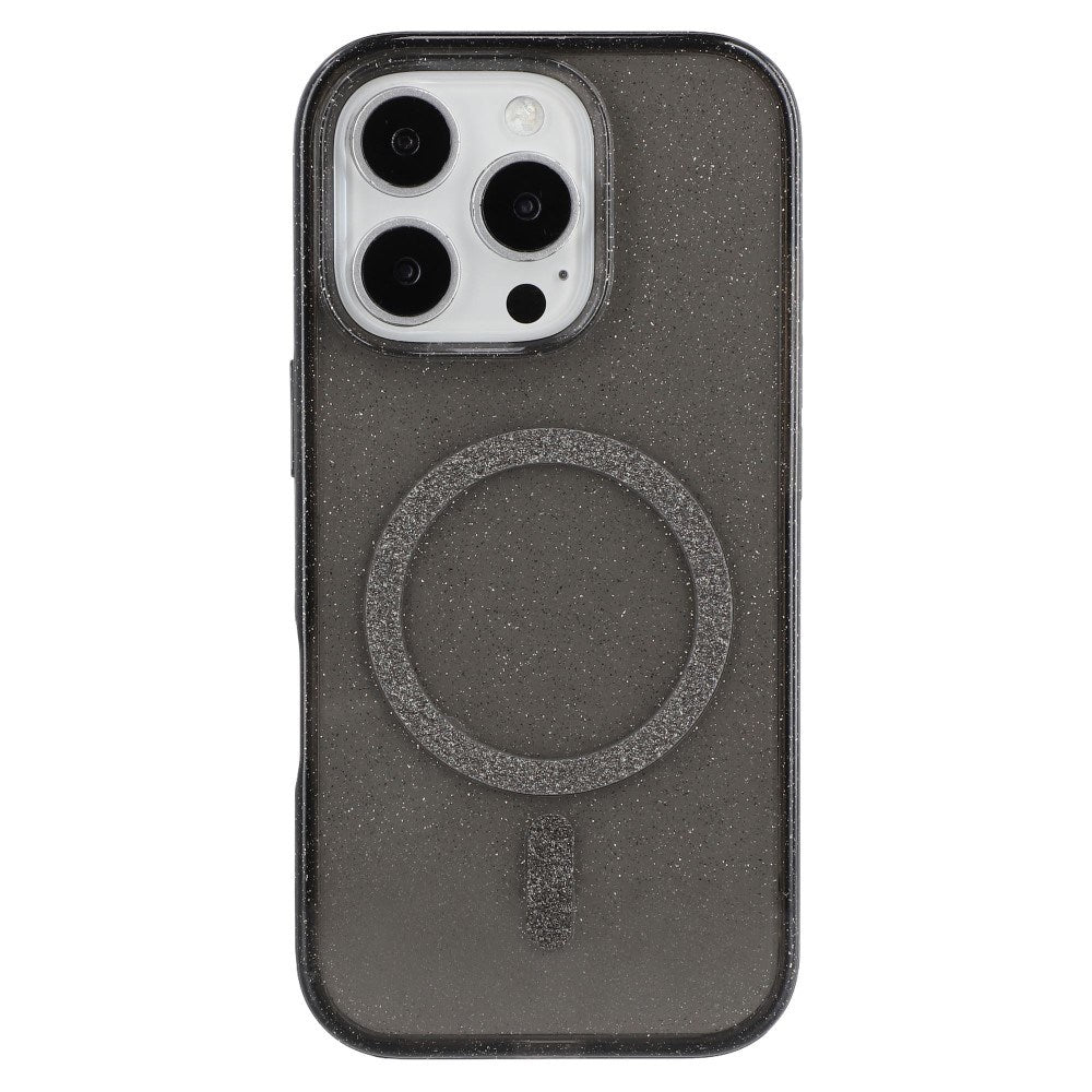 iPhone 16 Pro Max - EIDERWOOD Plast Glitter Deksel - MagSafe kompatibel - Svart