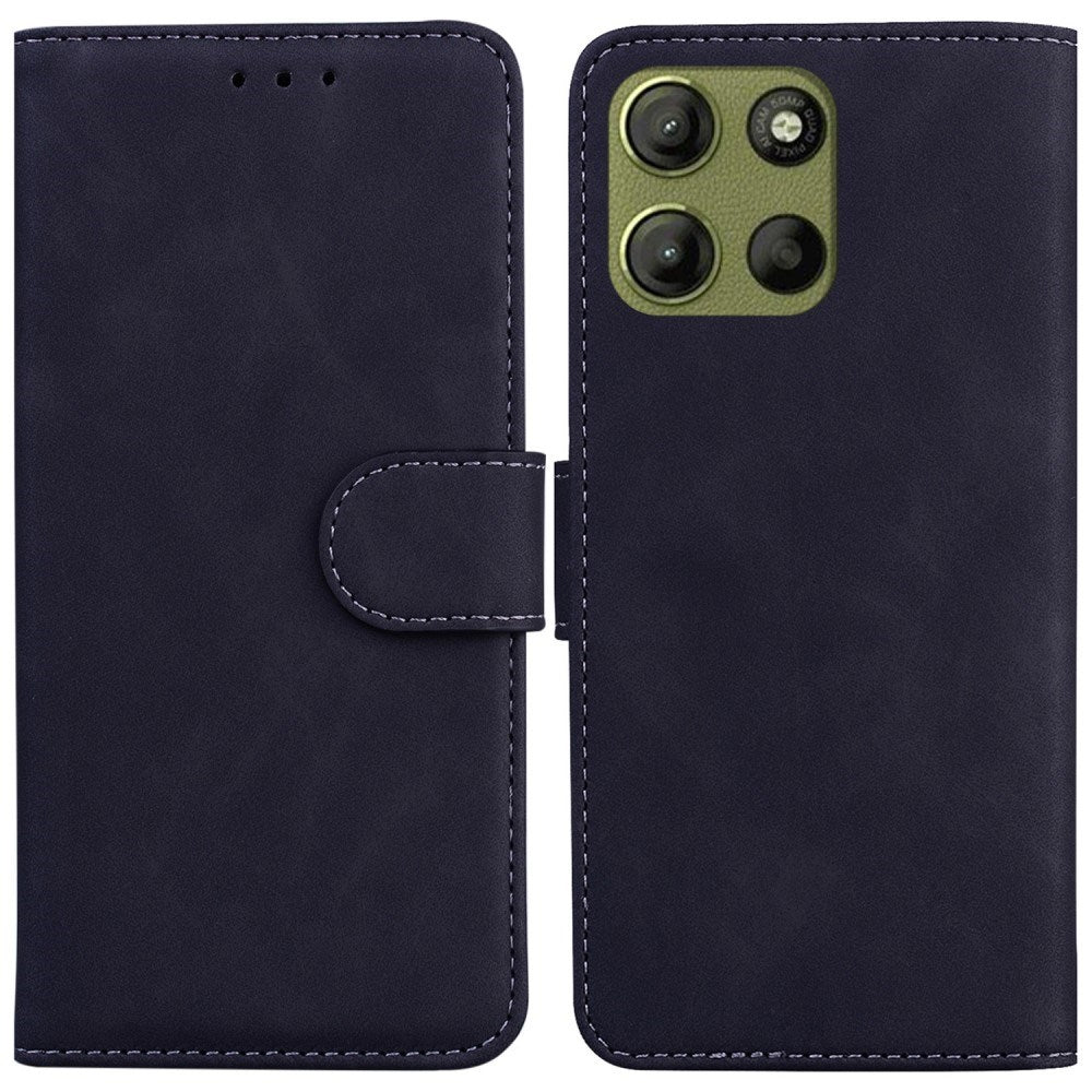 Motorola Moto G15 - EIDERWOOD Faux Leather Flip Cover m. Kortholder og stativfunksjon - svart
