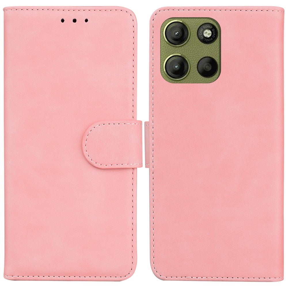 Motorola Moto G15 - EIDERWOOD Faux Leather Flip Cover m. Kortholder og stativfunksjon - Rosa