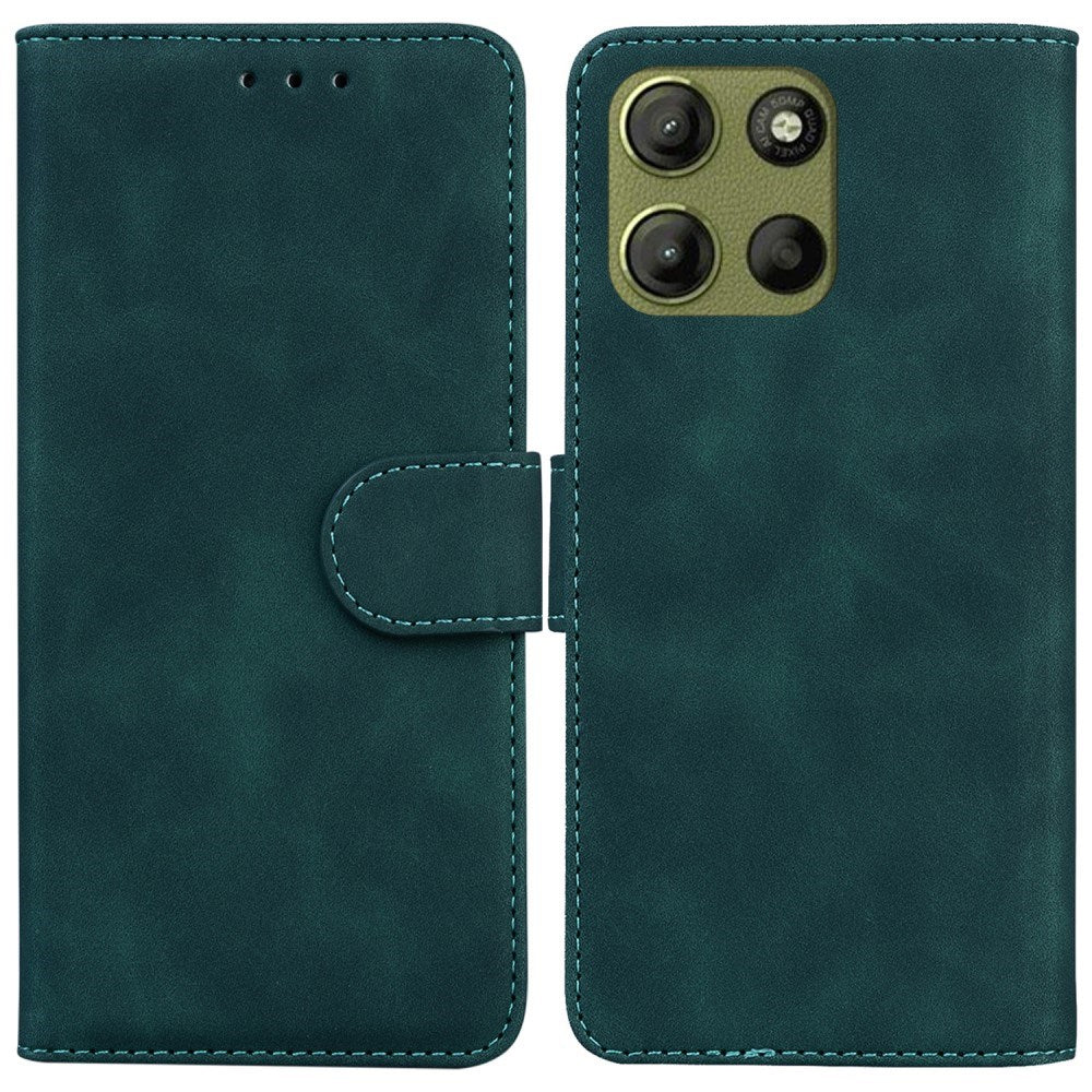 Motorola Moto G15 - EIDERWOOD Faux Leather Flip Cover m. Kortholder og stativfunksjon - Grønn