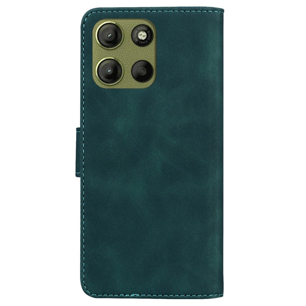 Motorola Moto G15 - EIDERWOOD Faux Leather Flip Cover m. Kortholder og stativfunksjon - Grønn