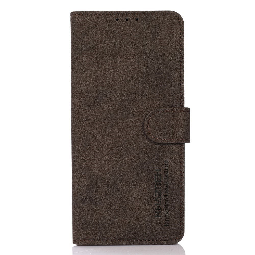 KHAZNEH - Xiaomi Redmi Note 14 (5G) - Kunstlæder Flip Cover m. Kortholder & Ståfunktion - Brun